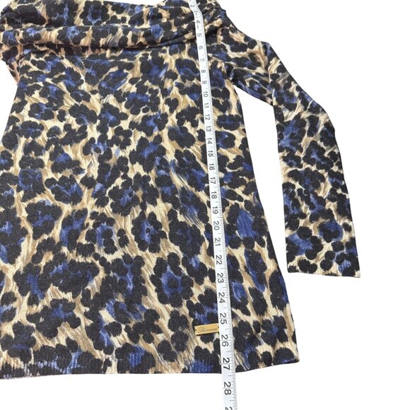 Blumarine Women's Multicolor Wool Animal Print Off Shoulder Long Sleeve Top 6 - Picture 7 of 9